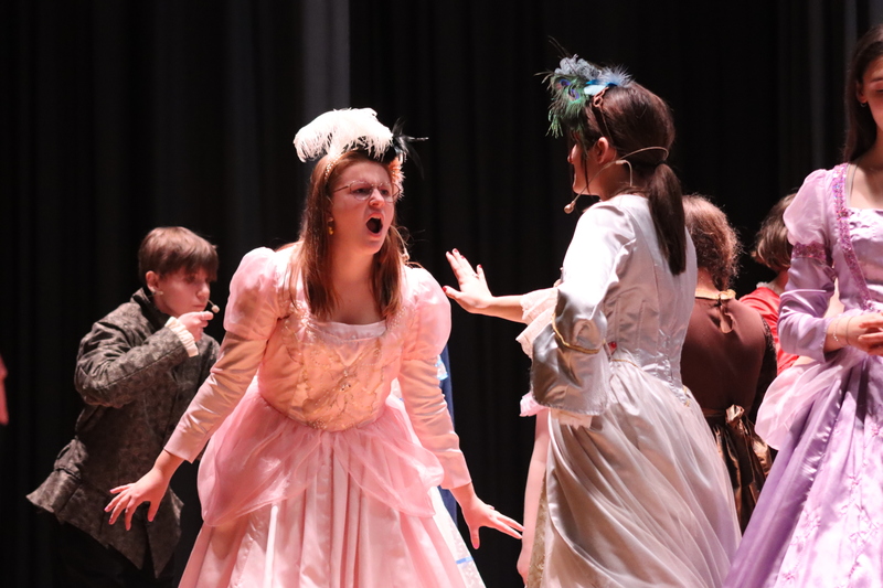  Step-Sister Gabrielle (Lyanna Smith) laments Prince Topher’s affections in the Marietta High School musical ‘Cinderella’ on the auditorium stage.
